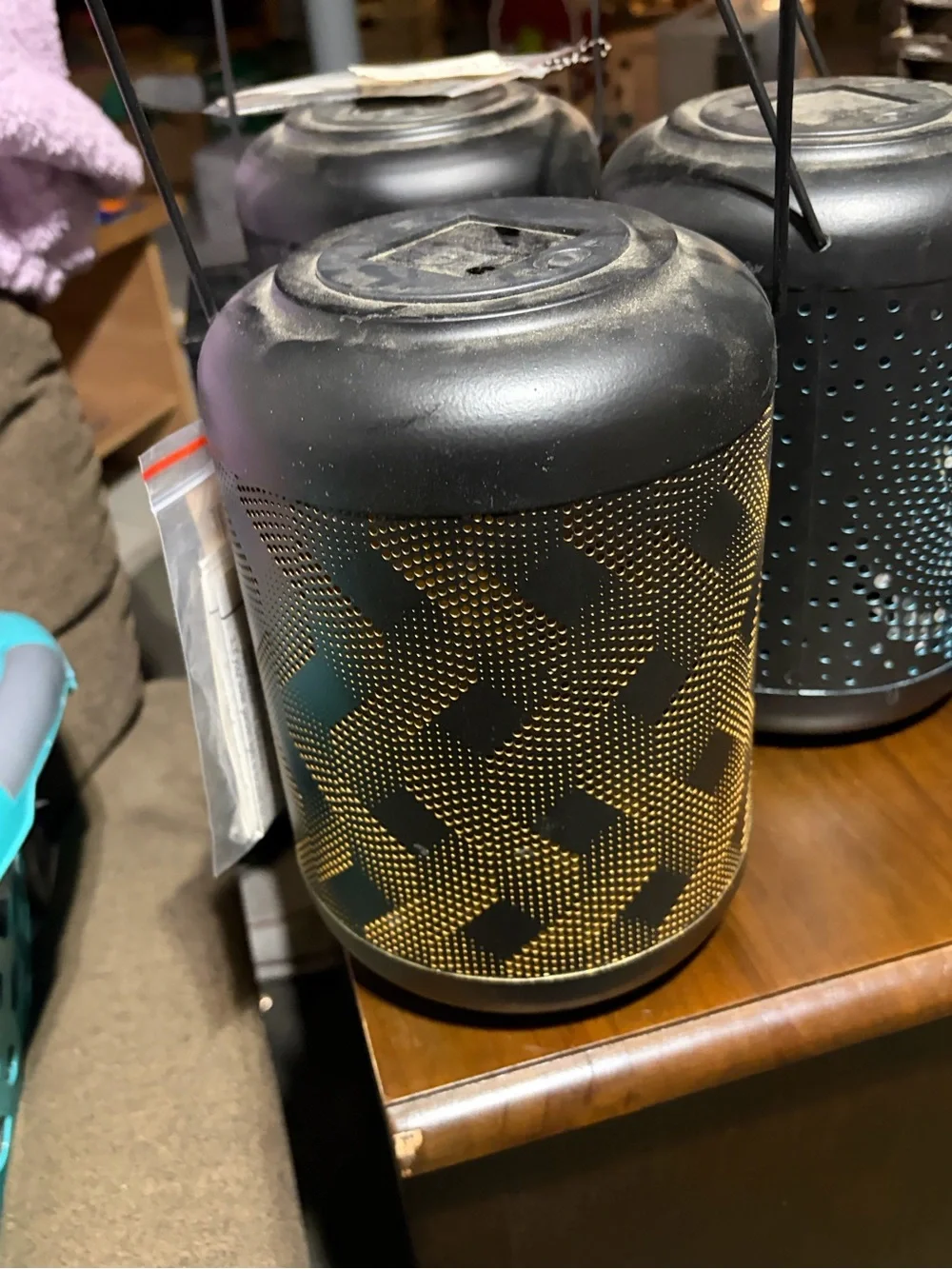 Decorative Black and Gold Metal Lantern - Home Accents